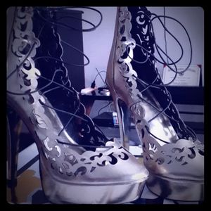 High heeled shoes
